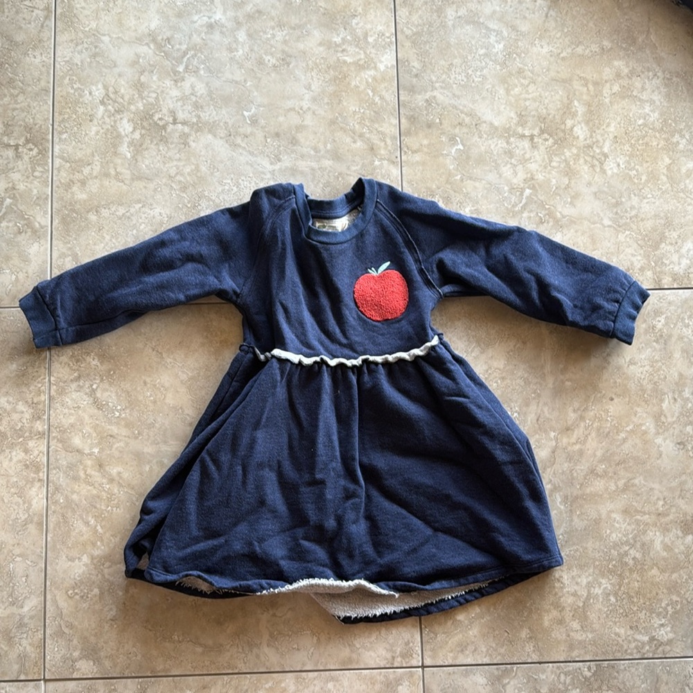 monica + andy navy apple sweatshirt dress, Size 6/7, like new